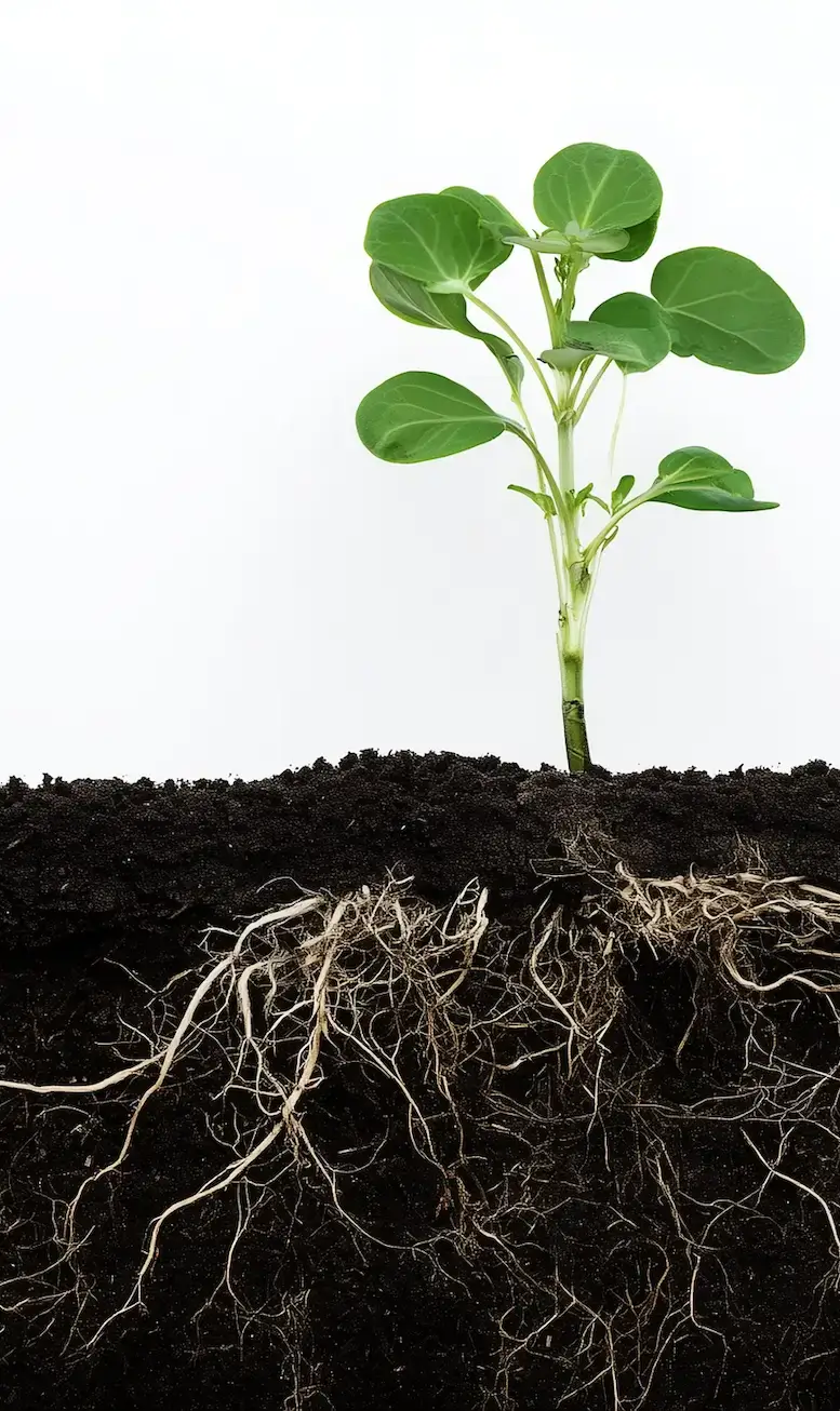 Kleien grüne Pflanze wächst aus dem Boden